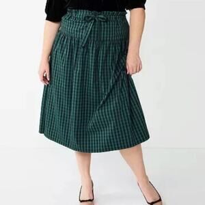 Draper James Paperbag Waist Skirt Buffalo Plaid, XXL - Christmas Cabincore